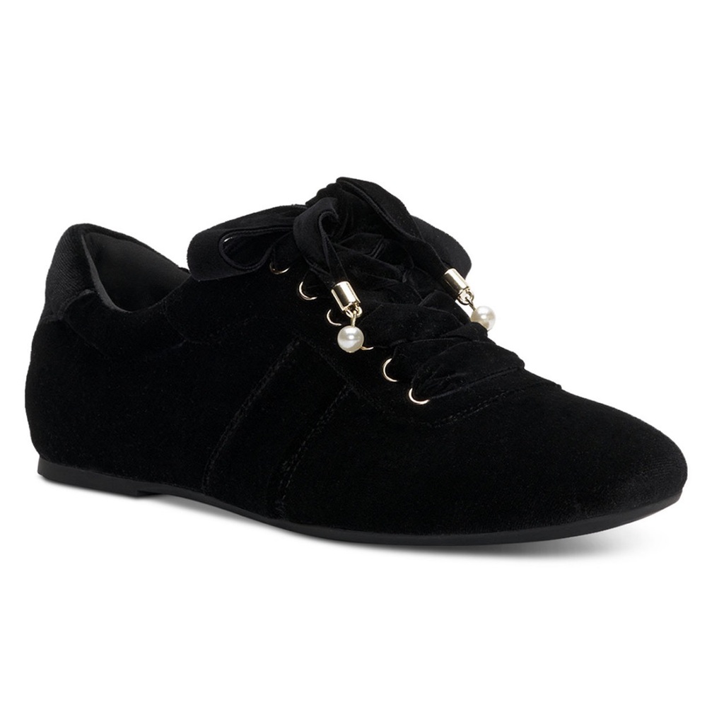 INC Mateo Eva Black Sneakers – Gold Detail Lace-Up